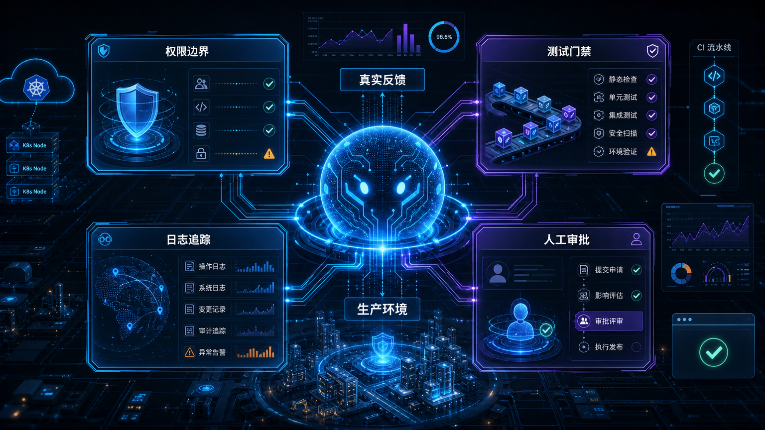 生产级 Agent Harness 更像控制平面，连接工具、权限、日志、测试和人工审批