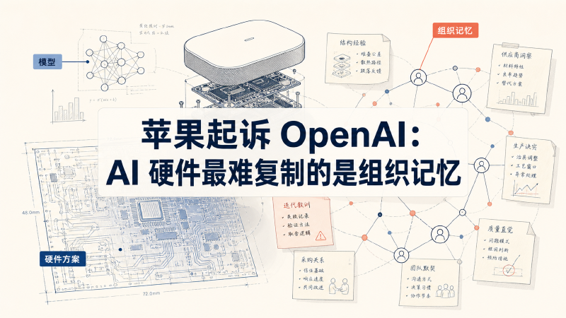 Featured image of post 苹果起诉 OpenAI：AI 硬件最难复制的是组织记忆