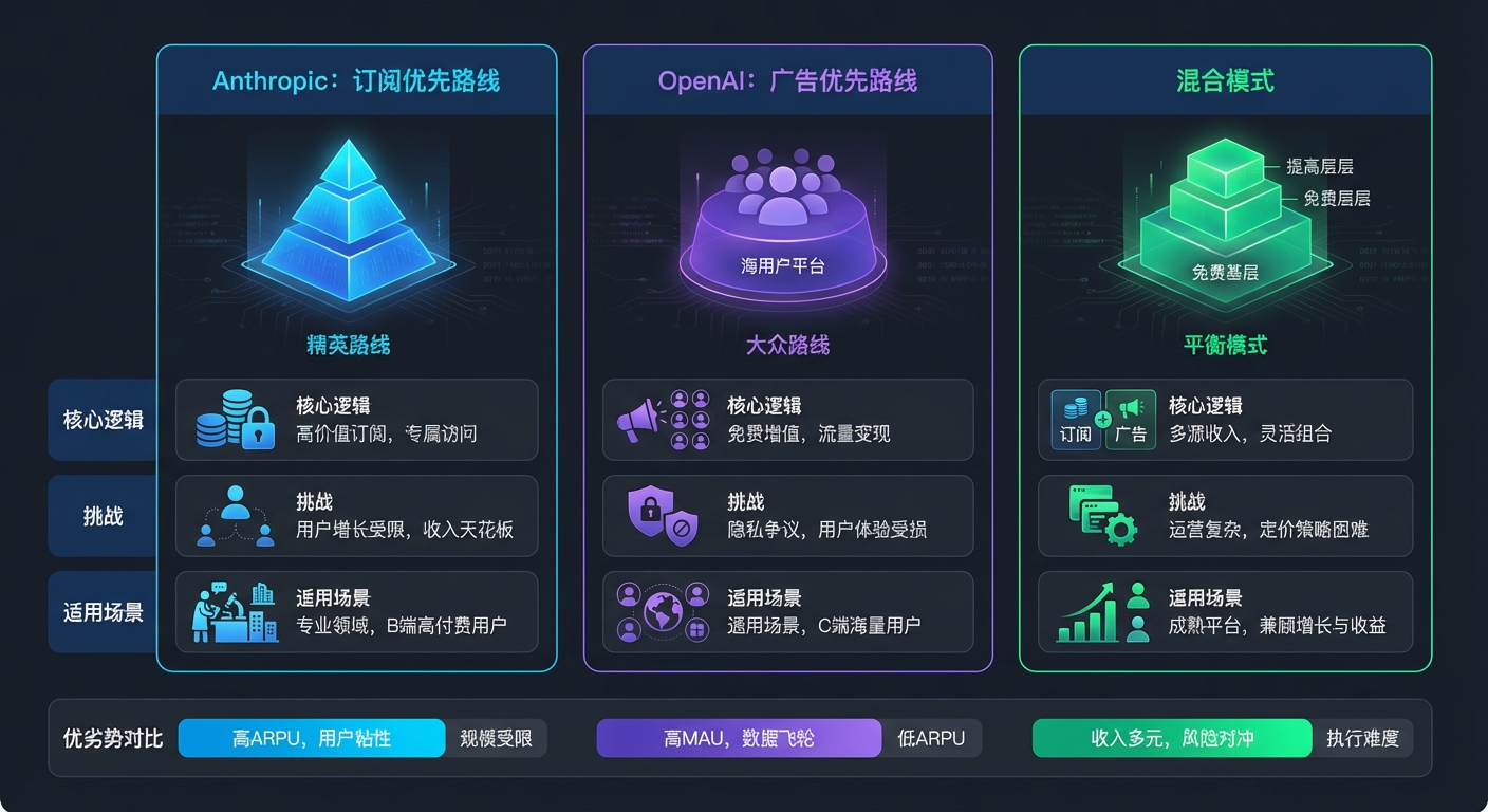 三种商业化模式对比