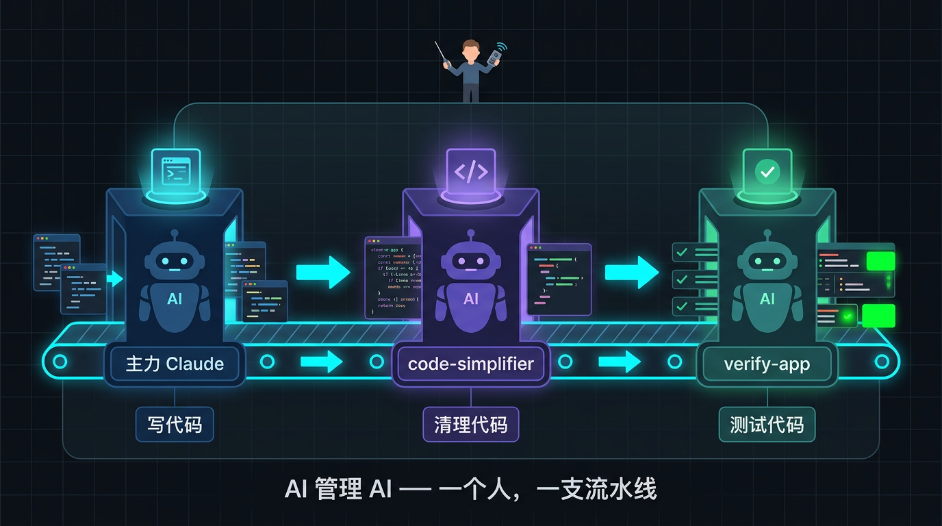 AI 管理 AI——写代码、清理代码、测试代码三段流水线