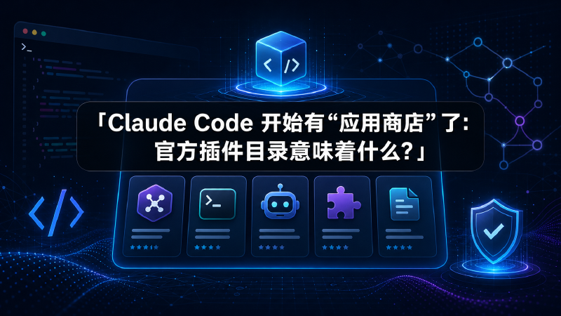 Featured image of post Claude Code 开始有“应用商店”了：官方插件目录意味着什么？