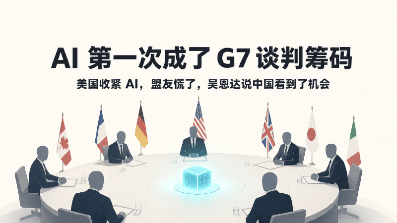 Featured image of post AI 第一次成了 G7 谈判筹码：美国收紧 AI，盟友慌了，吴恩达说中国看到了机会