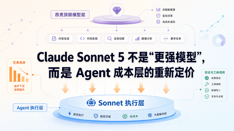 Featured image of post Claude Sonnet 5 不是“更强模型”，而是 Agent 成本层的重新定价