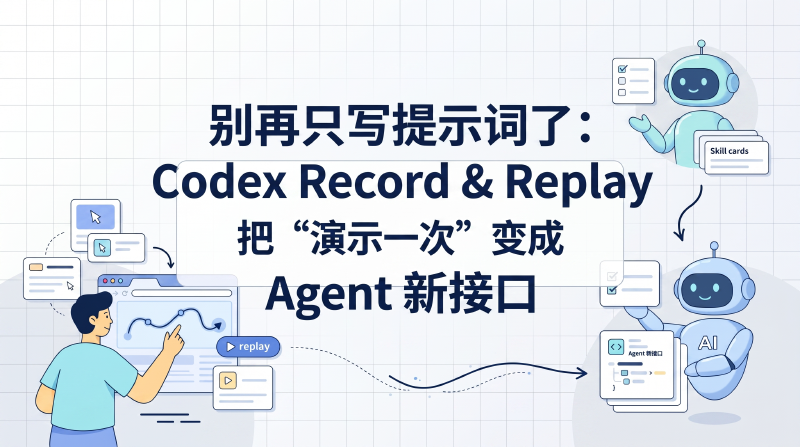 Featured image of post 别再只写提示词了：Codex Record & Replay 把“演示一次”变成 Agent 新接口
