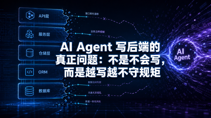 Featured image of post AI Agent 写后端的真正问题：不是不会写，而是越写越不守规矩