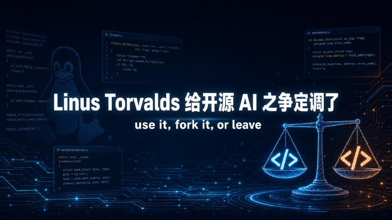 Featured image of post Linus Torvalds 给开源 AI 之争定调了：use it, fork it, or leave