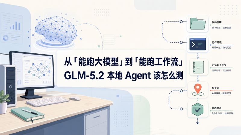 Featured image of post 从「能跑大模型」到「能跑工作流」：GLM-5.2 本地 Agent 该怎么测