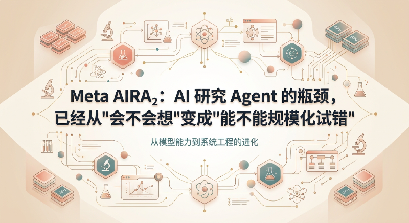 Featured image of post Meta AIRA₂：AI 研究 Agent 的瓶颈，已经从"会不会想"变成"能不能规模化试错"