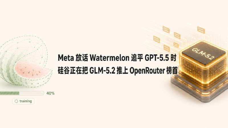 Featured image of post Meta 放话 Watermelon 追平 GPT-5.5 时，硅谷正在把 GLM-5.2 推上 OpenRouter 榜首