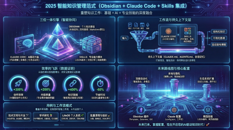 Featured image of post Obsidian + Claude Code + Skills 三者结合：打造智能知识管理新范式