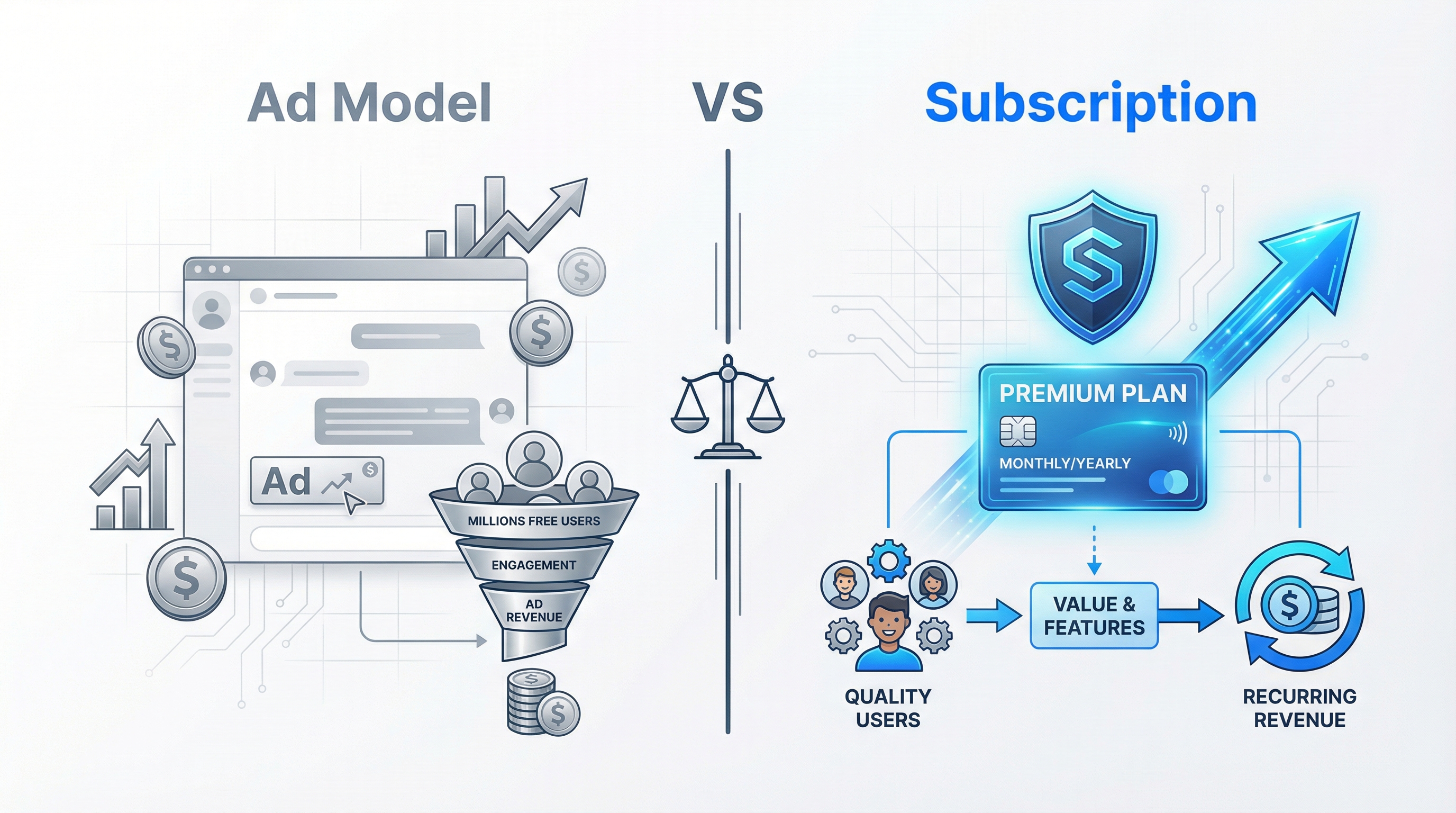 广告模式 vs 订阅模式:两种 AI 商业路径对比