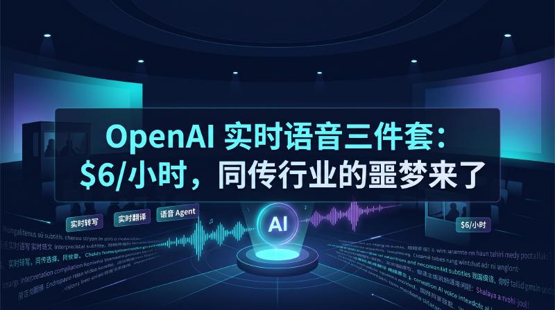 Featured image of post OpenAI 实时语音三件套：$6/小时，同传行业的噩梦来了