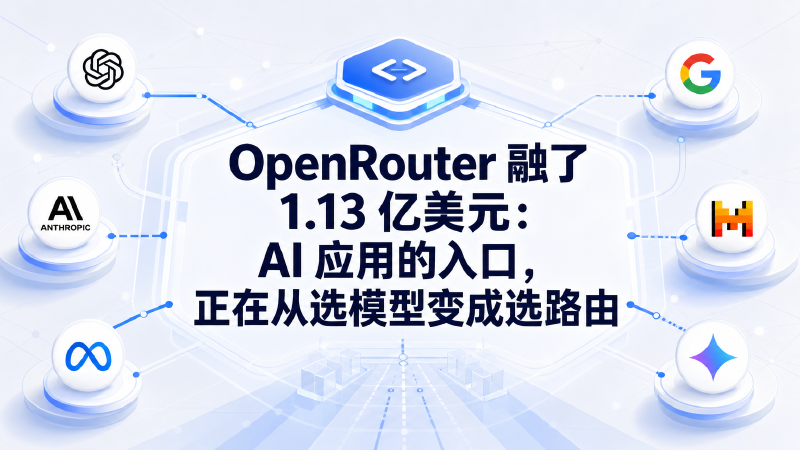 Featured image of post OpenRouter 融了 1.13 亿美元：AI 应用的入口，正在从“选模型”变成“选路由”