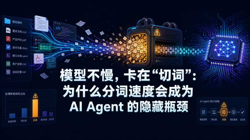 Featured image of post 模型不慢，卡在“切词”：为什么分词速度会成为 AI Agent 的隐藏瓶颈