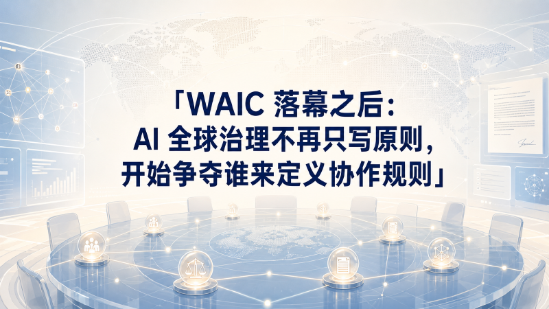 Featured image of post WAIC 落幕之后：AI 全球治理不再只写原则，开始争夺谁来定义协作规则