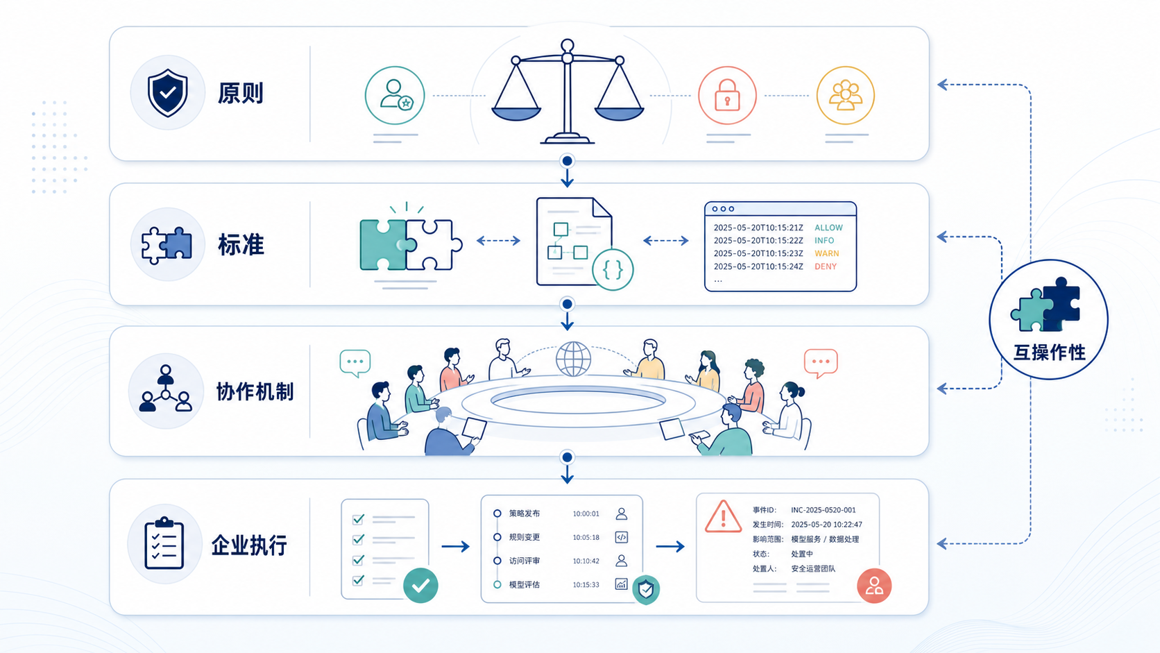 从原则到企业执行的 AI 治理互操作性框架